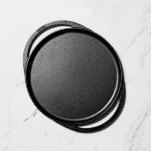 Meyer Pre-Seasoned Cast Iron Two-Side-Handle Flat Tawa, 30 cm | Naturally Non-Stick, Induction & Gas
