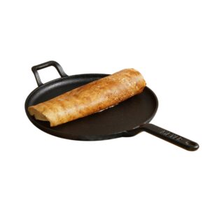 Meyer Pre-Seasoned Cast Iron Flat Dosa Tawa | 24 & 28 cm | Naturally Non-Stick, Induction & Gas Compatible image 3