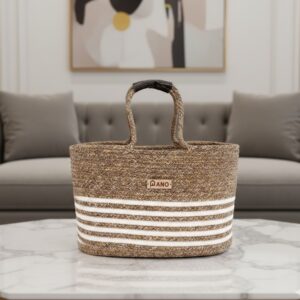Pano Monaco Multi-Purpose Tote Hand Basket | Foldable Storage Organiser - Beige