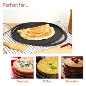 Meyer Pre-Seasoned Cast Iron Two-Side-Handle Flat Tawa, 30 cm | Naturally Non-Stick, Induction & Gas image 5
