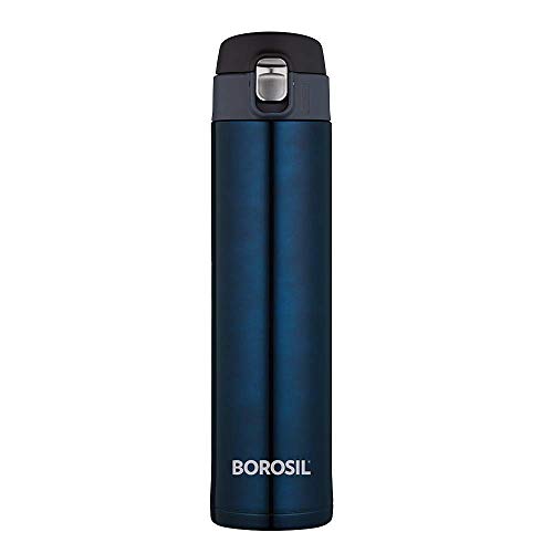 Borosil Hydra Nova 500ml Vacuum Insulated Steel Water Bottle, Blue