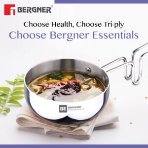 Bergner BE Essentials Tri-Ply Stainless Steel 10cm (300ml) Tadka Pan image 5