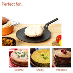 Meyer Pre-Seasoned Cast Iron Roti / Chapati Tawa, 26 cm | Naturally Non-Stick, Induction & Gas Compatible image 5