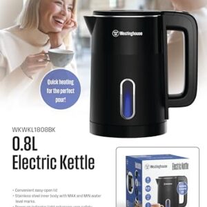 Westinghouse 0.8L 1000W Compact Electric Kettle, Stainless Steel Inner Body | 360° Cordless, Auto Shut-Off & Boil-Dry Protection | WKWKL1808 (Black), 2 Years Warranty image 7
