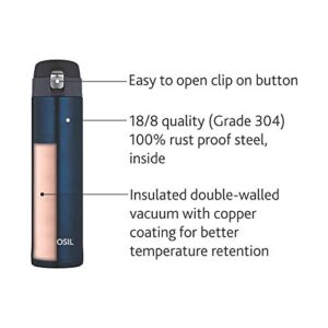 Borosil Hydra Nova 500ml Vacuum Insulated Steel Water Bottle, Blue image 3