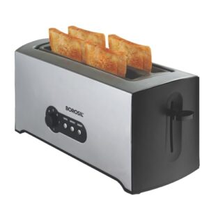 Borosil Krispy Pop-up Toaster, 4-Slice 1500W | 7 Browning Levels, Defrost & Reheat, Removable Crumb Tray | 2-Year Warranty image 2