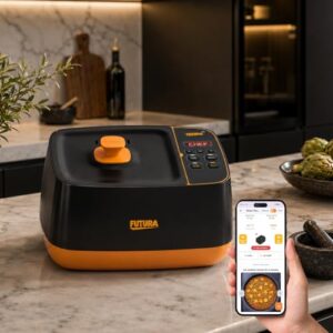 Hawkins Futura Smart Pot with Smart App, 2 Litre Smart Electric Cooker | Wi-Fi App Control | Automatic Rice Cooking | Slow Cooking, Sauté, Fry, Steam & Warm Functions | 100+ Guided Recipes | Portable Table-Top Cooker | Black (FSP1W) image 2