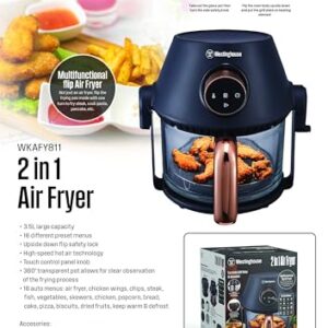 Westinghouse 2-in-1 Air Fryer, 3.5L | 360-Degree Transparent Glass Pot, Non-Stick, Grill Plate & Rack image 3