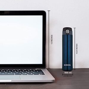 Borosil Hydra Nova 500ml Vacuum Insulated Steel Water Bottle, Blue image 5