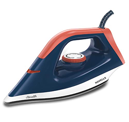 Havells Stealth 1000W Dry Iron, Non-Stick Sole Plate (Blue)