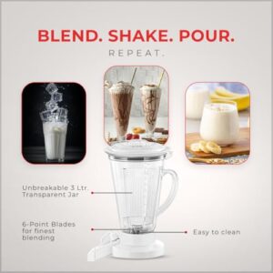 Sujata Megamix 900W Mixer Grinder & Blender, 3000ml Jar image 6