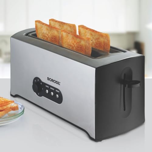 Borosil Krispy 1500W 4-Slice Pop-up Toaster