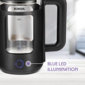 Borosil 1380 W Cooltouch 1.5L Electric Glass Kettle | Borosilicate Glass Body with Blue LED | Cool Touch Exterior | Auto Shut Off | 360° Base | 2 Year Warranty image 4