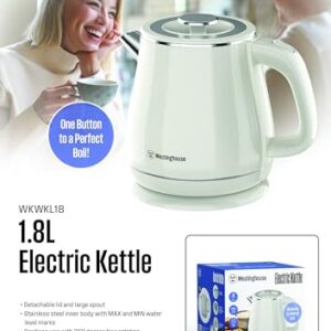 Westinghouse 1.8L 1500W Electric Kettle, Stainless Steel Inner Body | Detachable Lid, Wide Spout, 360° Cordless & Boil-Dry Protection | WKWKL18, 2 Years Warranty image 2