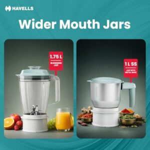 Havells Hexo Punch 900W Juicer Mixer Grinder (JMG), 2 Jars image 7