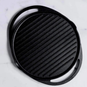 Meyer Pre-Seasoned Cast Iron 2-in-1 Grill & Griddle, 30 cm | Reversible Grill Pan + Dosa Tawa