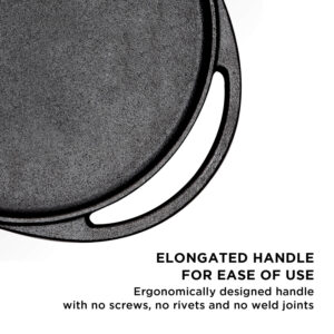 Meyer Pre-Seasoned Cast Iron Two-Side-Handle Flat Tawa, 30 cm | Naturally Non-Stick, Induction & Gas image 2