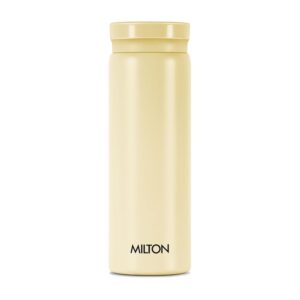 Milton Minimate Thermosteel Water Bottle | Double-Wall Vacuum Insulated, Hot & Cold, Leak-Proof & BPA-Free - Ivory, 260 ml