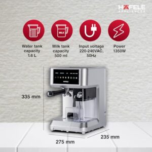 Hafele U-Kaffee Nova 20-Bar Espresso Coffee Machine, Silver image 6