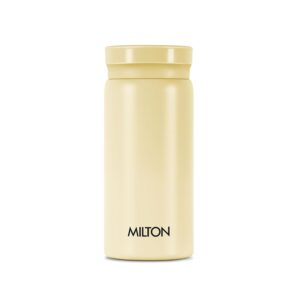 Milton Minimate Thermosteel Water Bottle | Double-Wall Vacuum Insulated, Hot & Cold, Leak-Proof & BPA-Free - Ivory, 280 ml