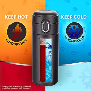 Borosil Traveller 300ml Vacuum Insulated Steel Water Bottle, Black image 5