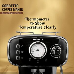 Havells Corretto Espresso & Cappuccino Coffee Maker, 15-Bar Pump image 3