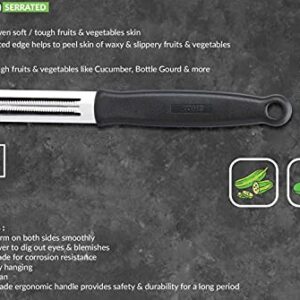KOHE Classic Serrated Double-Edged Stainless Steel Vegetable & Fruit Peeler (Assorted Colours) image 5