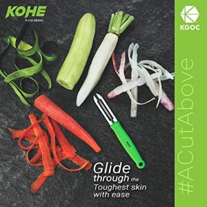KOHE Classic Serrated Double-Edged Stainless Steel Vegetable & Fruit Peeler (Assorted Colours) image 6