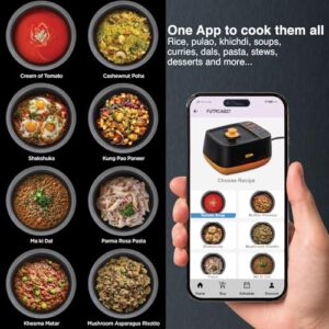 Hawkins Futura Smart Pot with Smart App, 2 Litre Smart Electric Cooker | Wi-Fi App Control | Automatic Rice Cooking | Slow Cooking, Sauté, Fry, Steam & Warm Functions | 100+ Guided Recipes | Portable Table-Top Cooker | Black (FSP1W) image 5