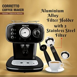 Havells Corretto Espresso & Cappuccino Coffee Maker, 15-Bar Pump image 6
