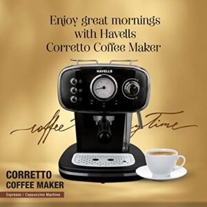 Havells Corretto Espresso & Cappuccino Coffee Maker, 15-Bar Pump image 2