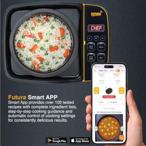 Hawkins Futura Smart Pot with Smart App, 2 Litre Smart Electric Cooker | Wi-Fi App Control | Automatic Rice Cooking | Slow Cooking, Sauté, Fry, Steam & Warm Functions | 100+ Guided Recipes | Portable Table-Top Cooker | Black (FSP1W) image 4