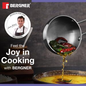Bergner BE Essentials Tri-Ply Stainless Steel 10cm (300ml) Tadka Pan image 2