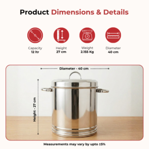 Vinod Steel Ration Dabba with Lid, 12 Litre image 7