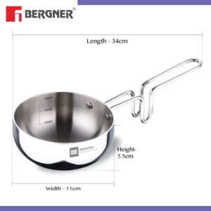 Bergner BE Essentials Tri-Ply Stainless Steel 10cm (300ml) Tadka Pan image 3