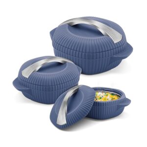 Milton Oyster Insulated Casserole | Double-Wall Hot & Cold Retention, Sturdy Stackable Build | Multiple Sizes - Special Blue, Regular Gift Set