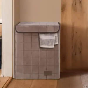 Sophia Foldable Laundry & Storage Basket, Brown | Collapsible Multi-Purpose Home Organiser with Handles image 1