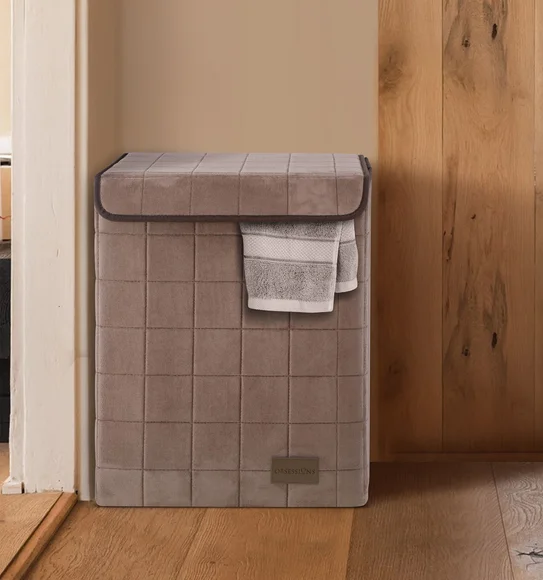 Sophia Foldable Laundry & Storage Basket, Brown | Collapsible Multi-Purpose Home Organiser with Handles