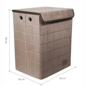 Sophia Foldable Laundry & Storage Basket, Brown | Collapsible Multi-Purpose Home Organiser with Handles image 4