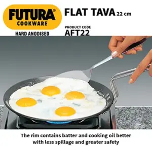 Hard Anodised Flat Tava 22 cm (4.06 mm Thick) (AFT22) image 4