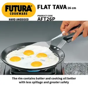 Hard Anodised Flat Tava 30 cm (Plastic Handle, 4.88 mm Thick) (AFT26P) image 4