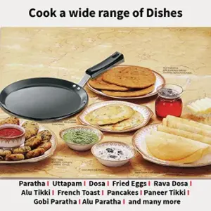 Hard Anodised Flat Tava 30 cm (Plastic Handle, 4.88 mm Thick) (AFT26P) image 5