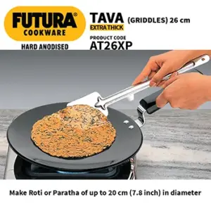 Hard Anodised Tava 26 cm (6.35 mm Thick, Plastic Handle) (AT26XP) image 4