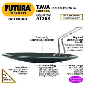Hawkins Futura 26cm Extra Thick Hard Anodised Tava image 2