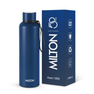 Milton Aura Thermosteel Bottle - Dark Blue, 1000 ml