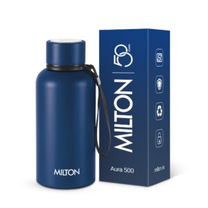 Milton Aura Thermosteel Bottle – Dark Blue, 500 ml