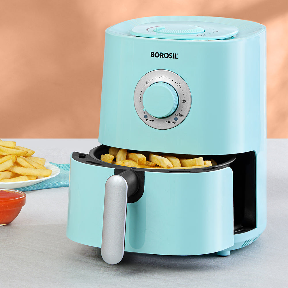 Borosil 1.2L Compact Electric Air Fryer, Blue