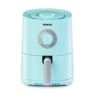 Borosil 1.2L Compact Electric Air Fryer | 4-in-1 Fry, Grill, Roast & Bake, Space-Saving Design | Blue image 3
