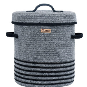 Pano Stripe Multi-Purpose Laundry Basket with Lid | Foldable Storage Hamper image 2