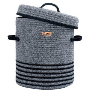 Pano Stripe Multi-Purpose Laundry Basket with Lid | Foldable Storage Hamper image 3